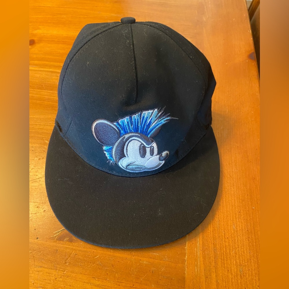 Disney Parks Angry Mickey Mouse Mohawk Punk Hat Graffiti Embroiderd